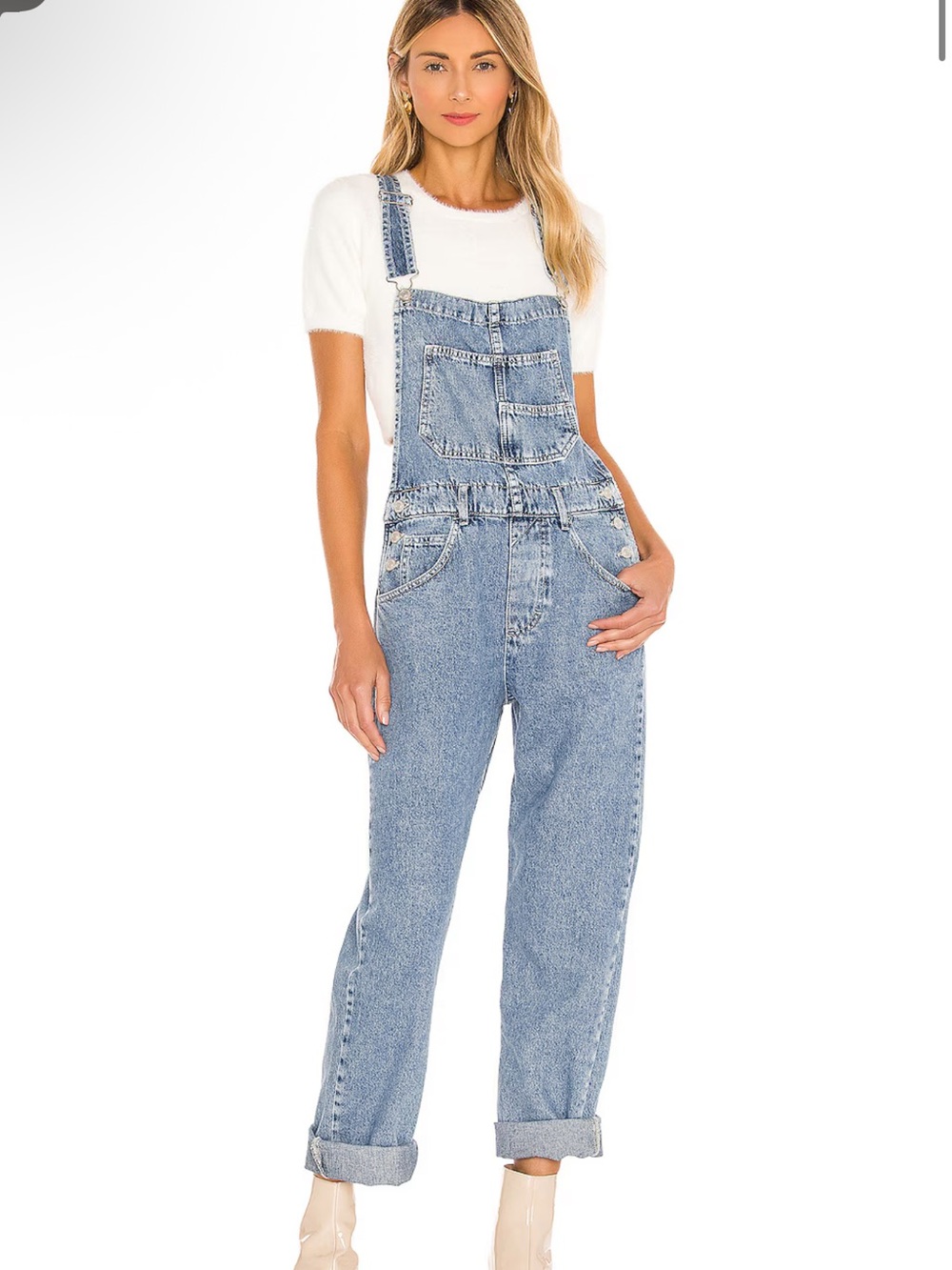 We The Free Free People Ziggy Denim Overall in Powder Blue Size XS